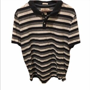 Penguin Navy Blue Striped Polo Shirt